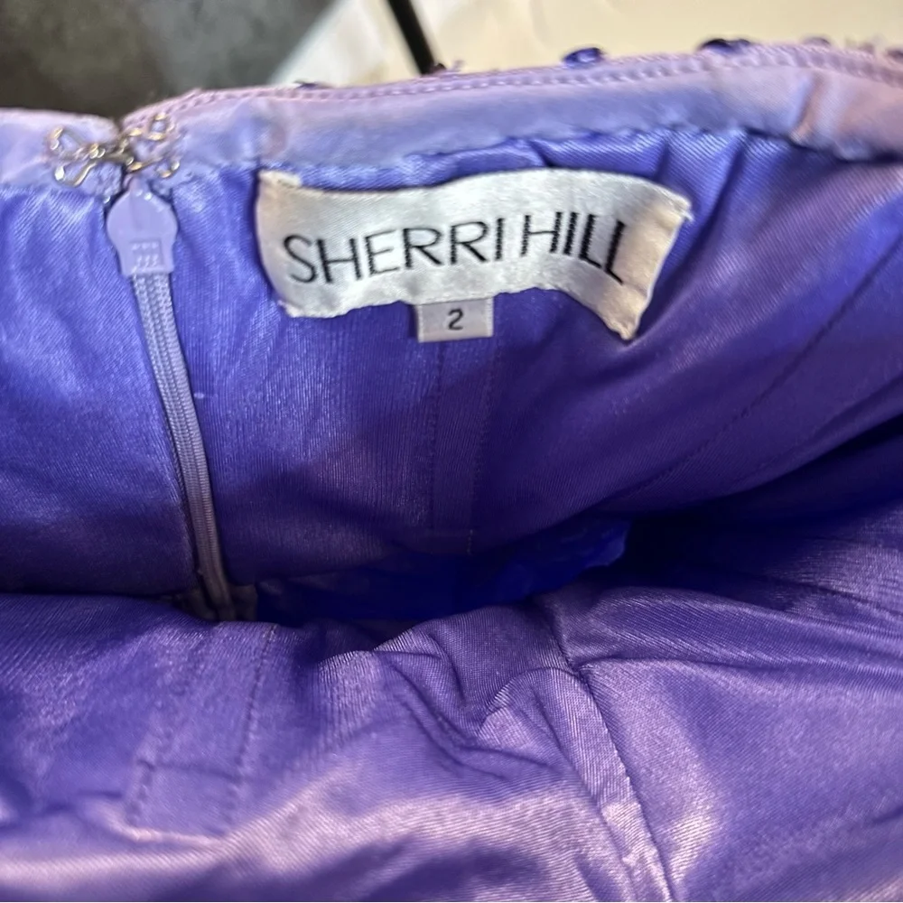 Sherri Hill 56011 Lilac Gown - Picture 7 of 8